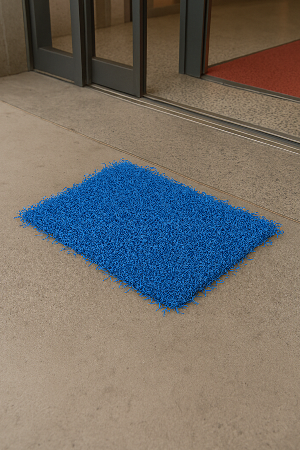 Tapis spaghetti bleu