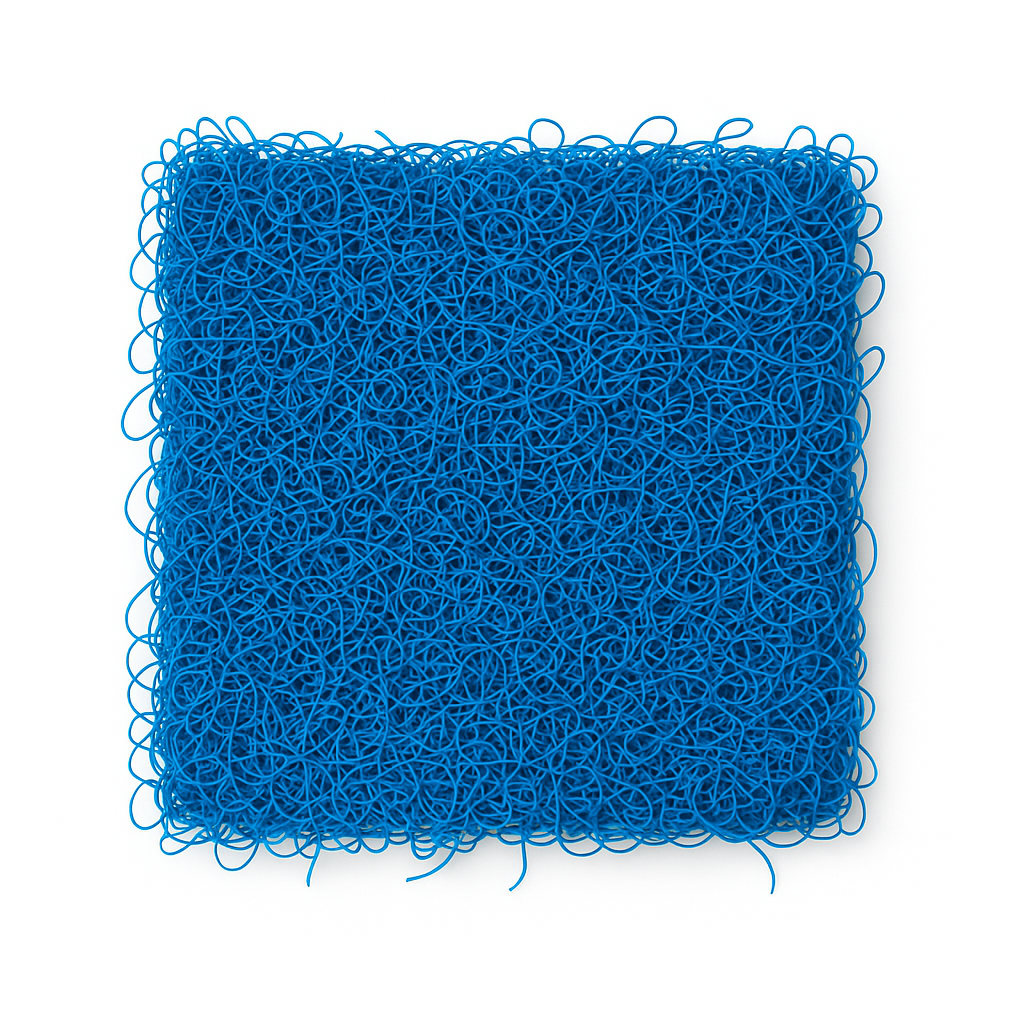 Tapis spaghetti bleu